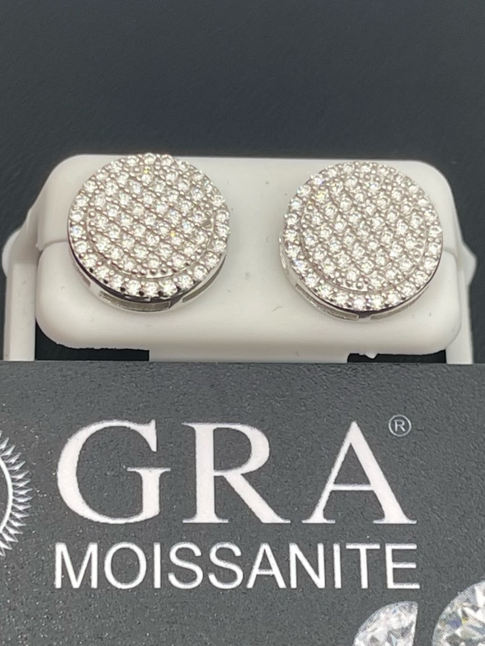 Sterling silver Moissanite screw back earrings